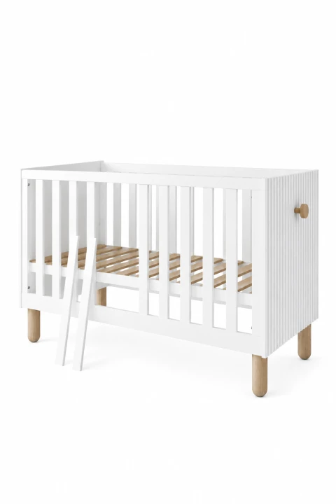 Babybett 120x60 cm, 2-in-1 – Bebella Weiß