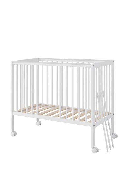 Babybett & Beistellbett BeNino 100x50 cm, 10-fach höhenverstellbar – Weiss