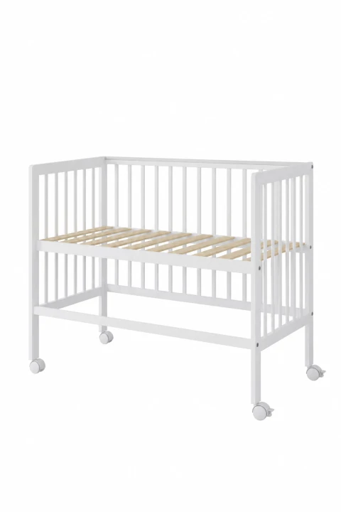 Babybett & Beistellbett BeNino 100x50 cm, 10-fach höhenverstellbar – Weiss