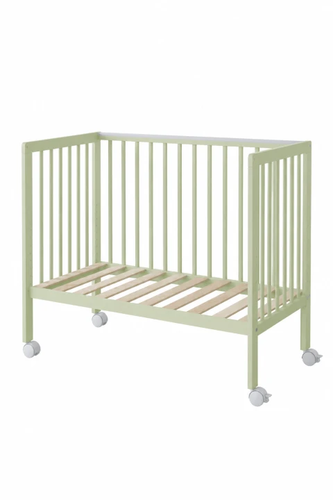 Babybett & Beistellbett BeNino 100x50 cm, 10-fach höhenverstellbar – Salbeigrün