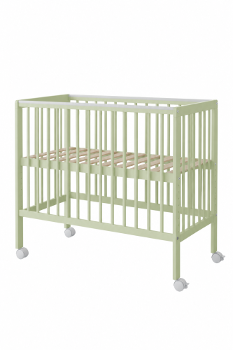 Babybett & Beistellbett BeNino 100x50 cm, 10-fach höhenverstellbar – Salbeigrün