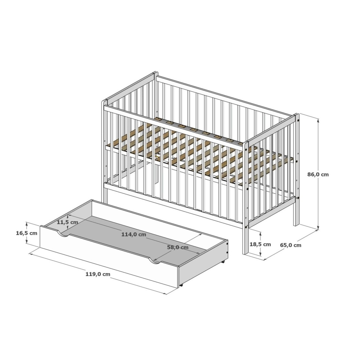 Bebetto Babybett Kaschmir mitwachsend