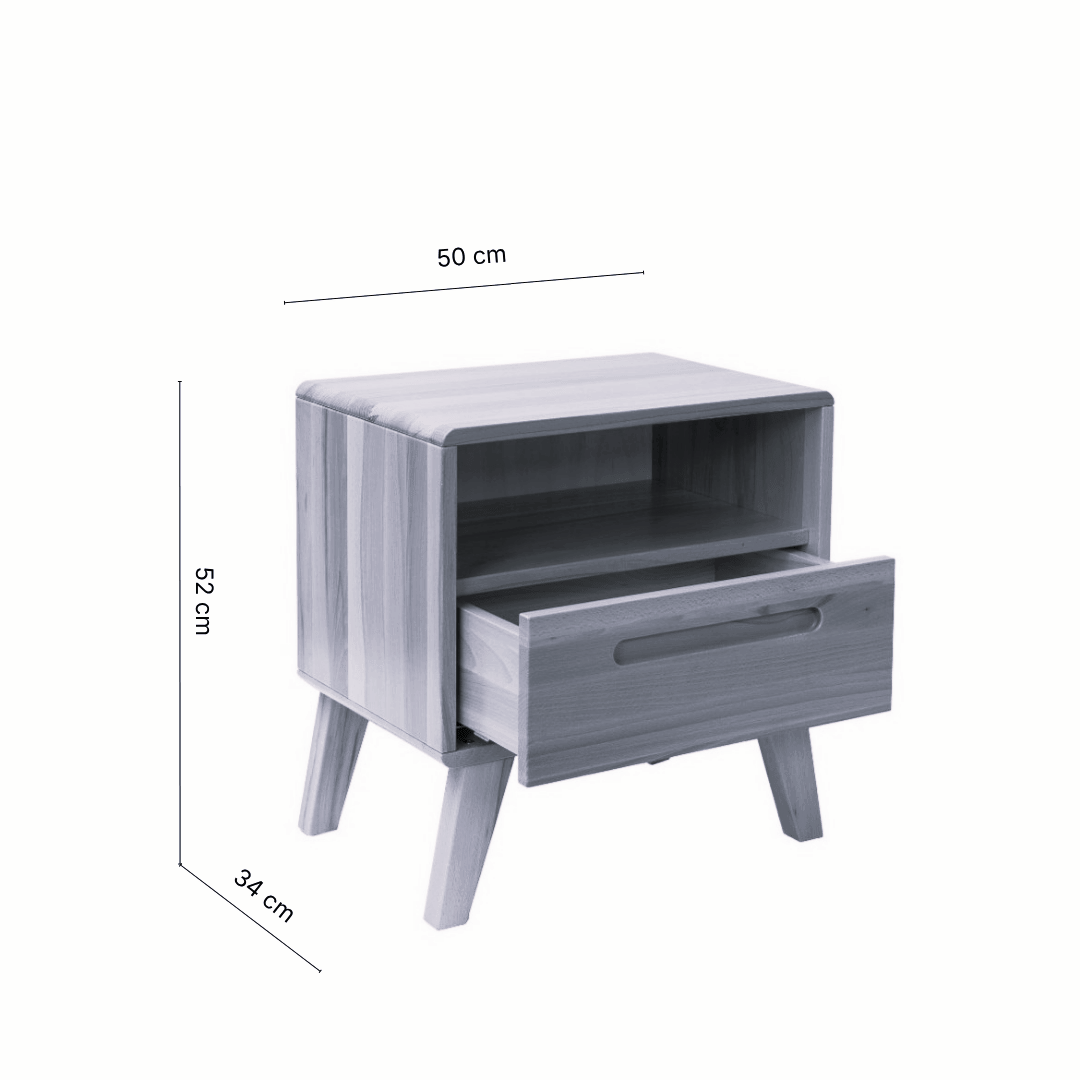 Nachttisch Séraphine Massivholz Buche Amerikanischer Nussbaum – eleganter Schlafzimmer Nachttisch
