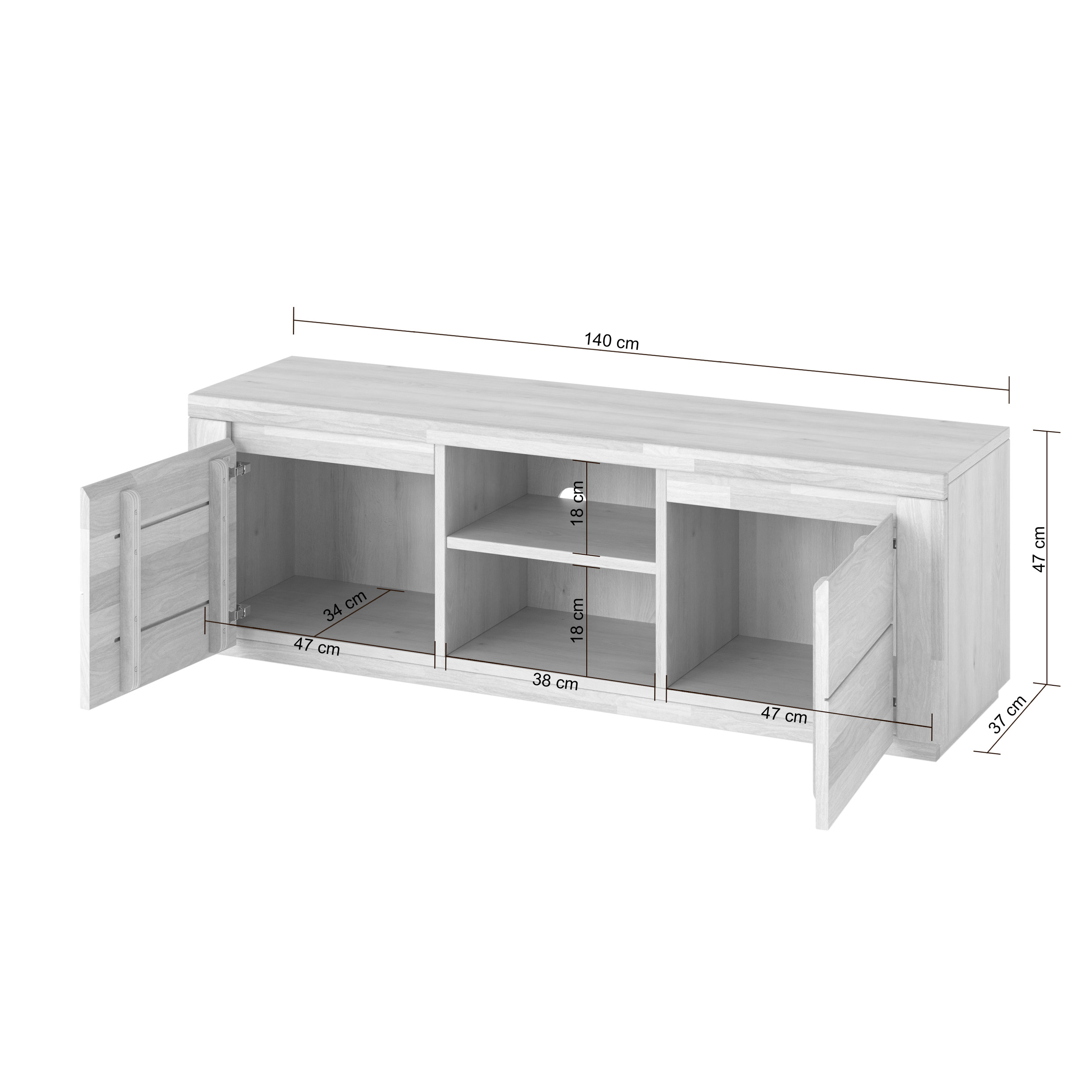Maße TV-Schrank Vito 140 cm